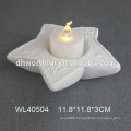 White porcelain crafts ceramic christmas candle holder with snowflake design